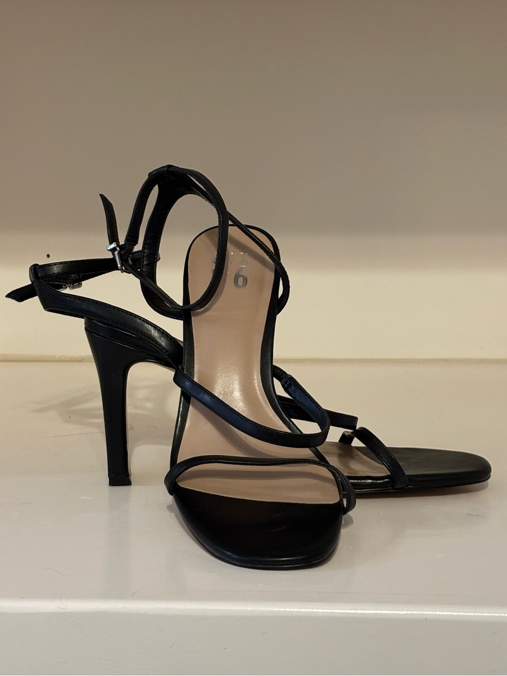 Mix No. 6 Black Strappy High Heel Sandals